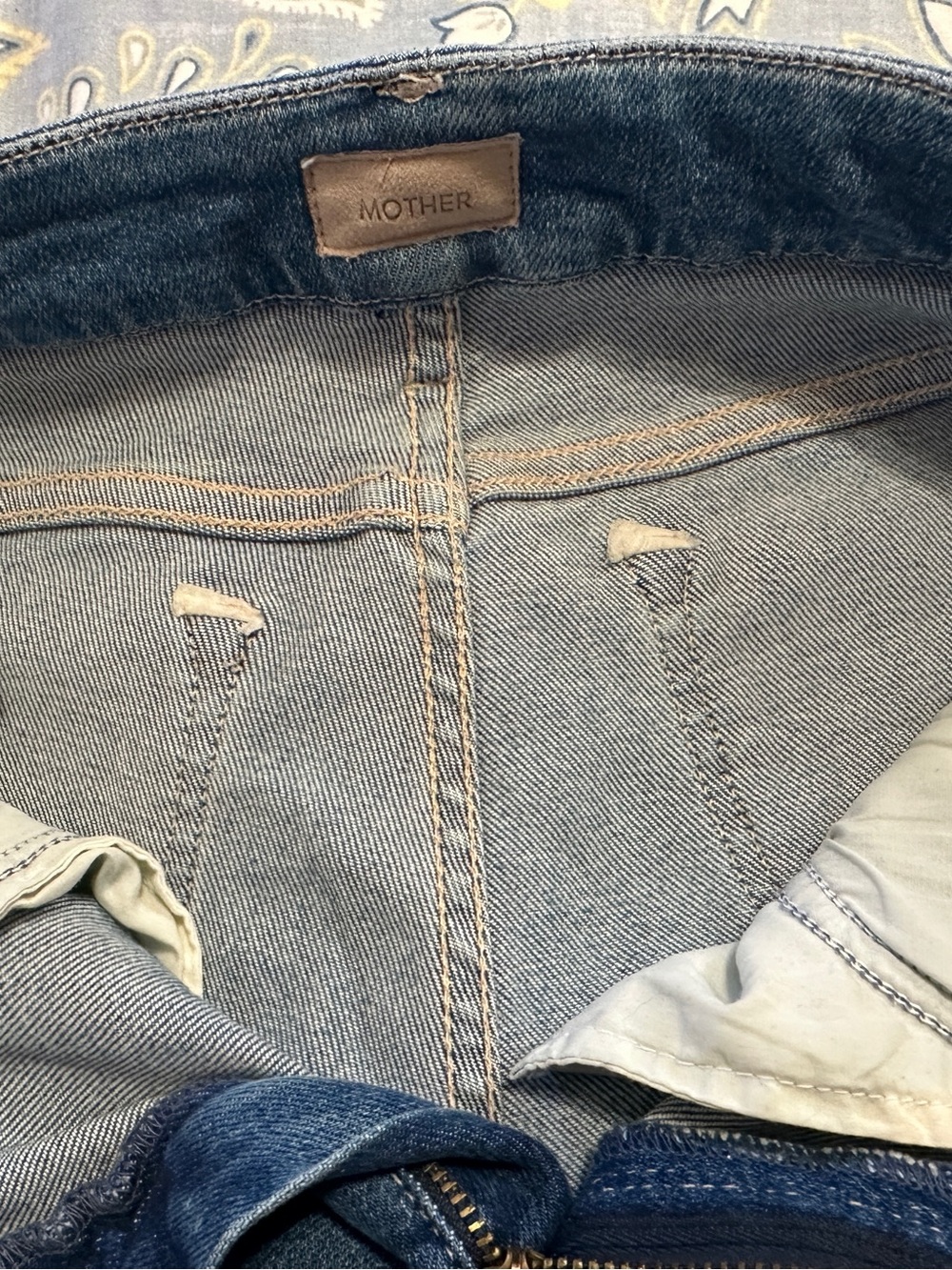 MOTHER Dark Blue Wide-Leg Flare Jeans - Picture 5 of 9